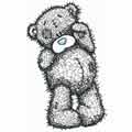 Bear bye bye applique embroidery design